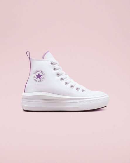 Topanky Na Platforme Converse Chuck Taylor All Star Move Vysoke Dievcenske Biele Nachový Biele | SK QSNIZ3